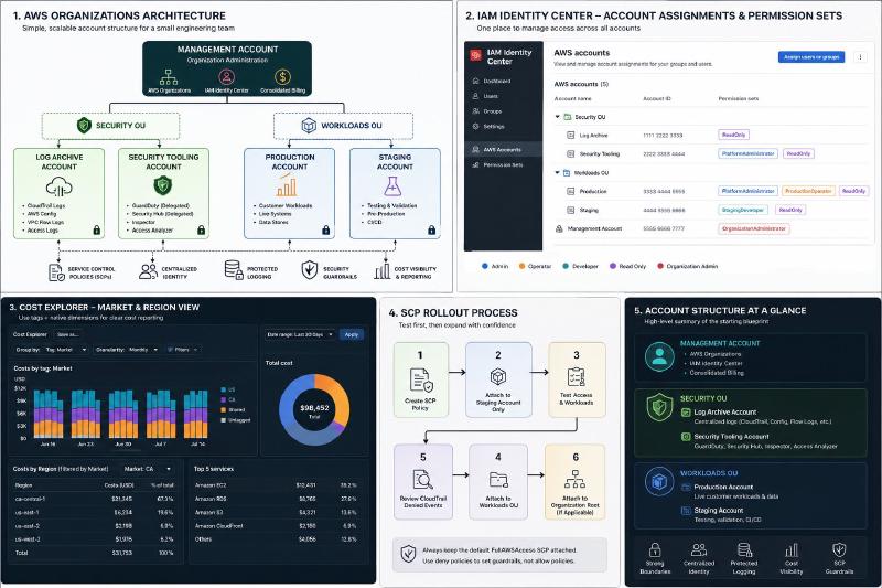 Summary of the recommended AWS Organizations account structure